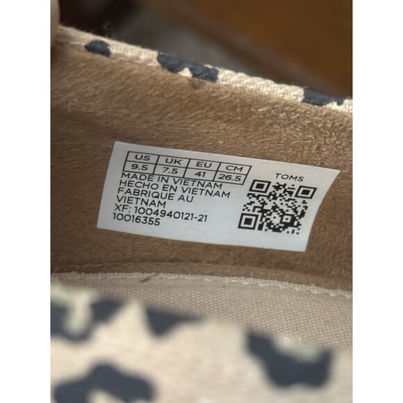 Toms Women's Size 9.5 Michelle Cheetah Print Heel Slip On Wedge Peep Toe MINT - Picture 11 of 12